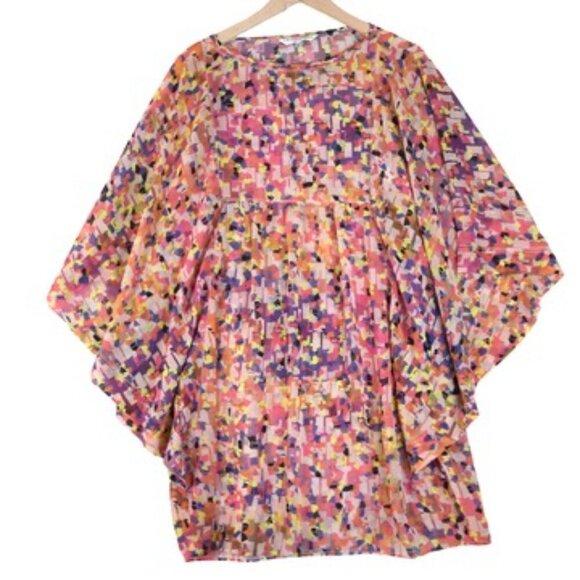 Trina Turk Kaftan Kimono Dress Size 10 Boho Resortwear Tropical  Glam - Picture 8 of 10